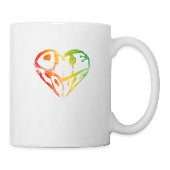 ein Liebesherzformtext-Typografie-Reggae - Tasse - Weiß - Rechts