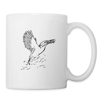 Eisvogel mit Fisch - Tasse - Weiß - Rechts