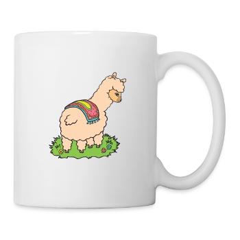 Alpaca on meadow. - Mug - white - Right