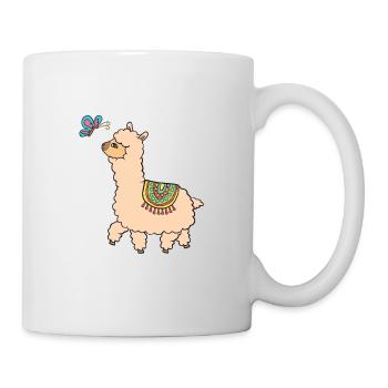 Alpaca with a butterfly - Mug - white - Right