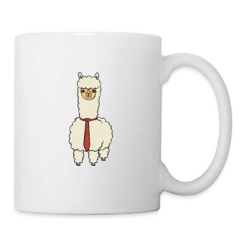 Alpaca with a tie - Mug - white - Right