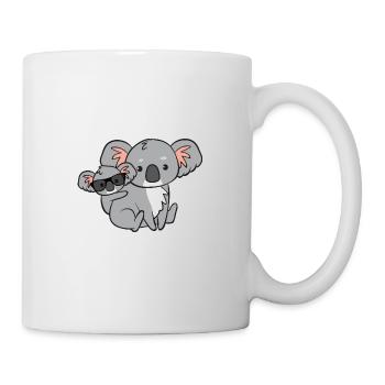 Koala avec bébé et lunettes - Mug blanc - blanc - Droite