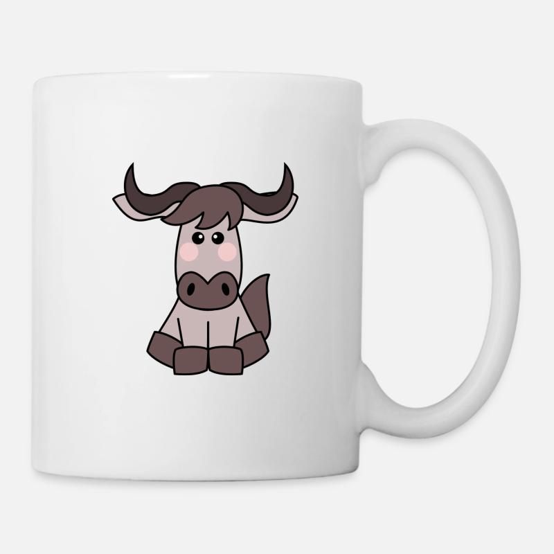 Kawaii Gnu / Wildebeest - Tasse - Weiß