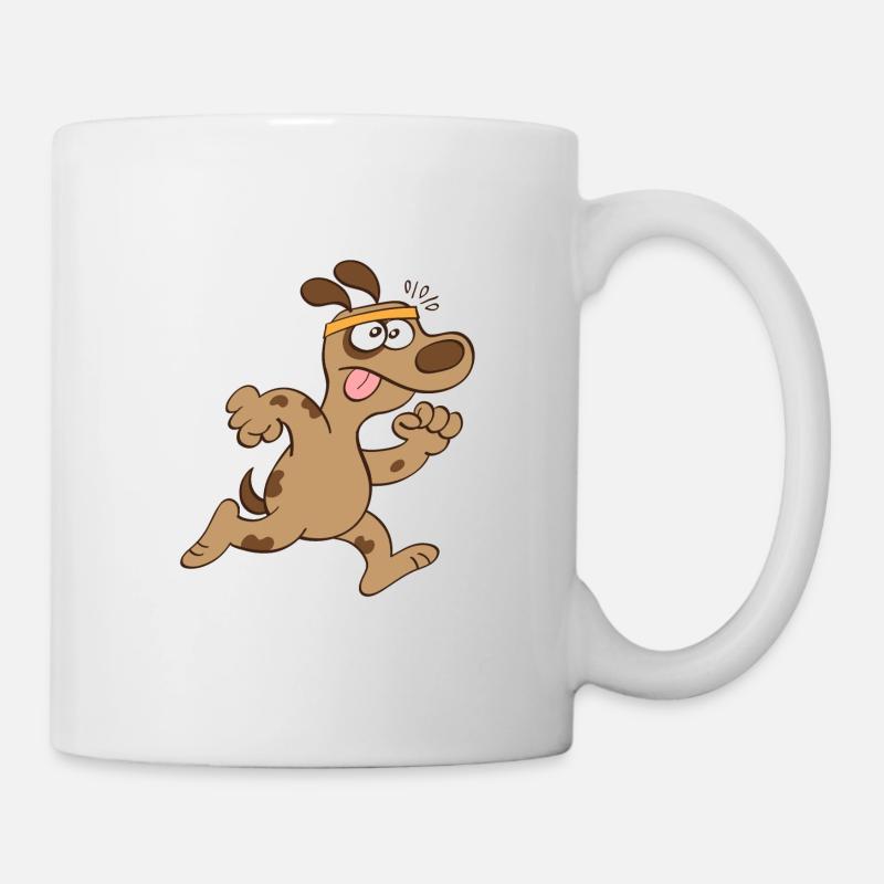 Big brown dog feels very tired while running - Mug - white