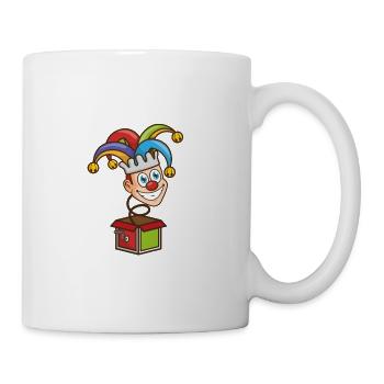 Le clown qui saute de la boîte - Mug blanc - blanc - Droite