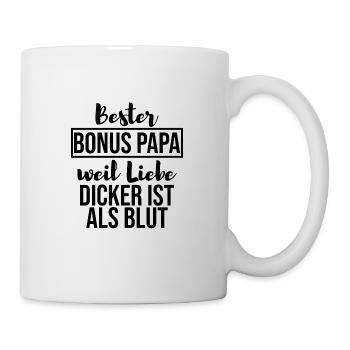 Bonus Papa Stiefvater Geschenk Pflegevater - Tasse - Weiß - Rechts
