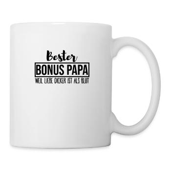 Bonus Papa Stiefvater Geschenk Pflegevater - Tasse - Weiß - Rechts
