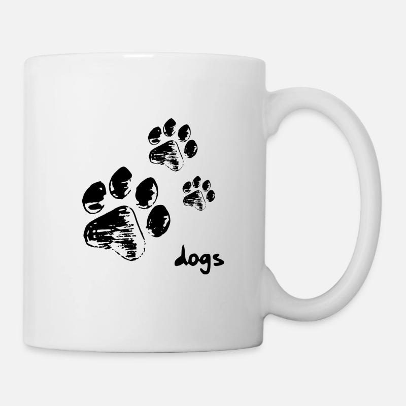 Pattes de chien - Chiens - Mug blanc - blanc
