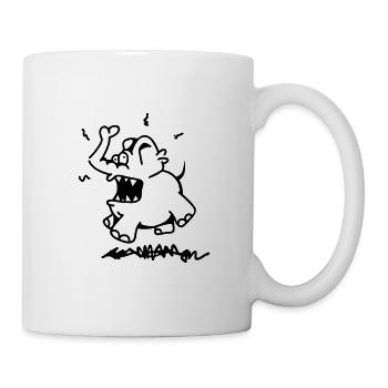 Wütender Elefant trampelt und springt - Tasse - Weiß - Rechts