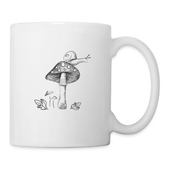 Schnecke auf Fliegenpilz - Tasse - Weiß - Rechts