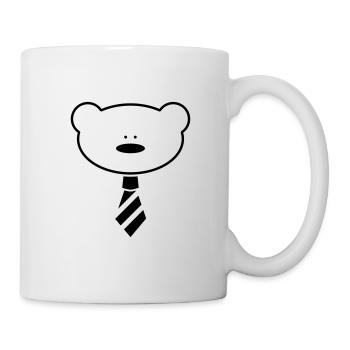 Lustiger Teddybär mit Krawatte - Tasse - Weiß - Rechts