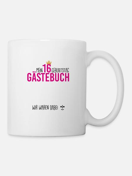 Gästebuch Shirt für 16. Geburtstag - Tasse - Weiß