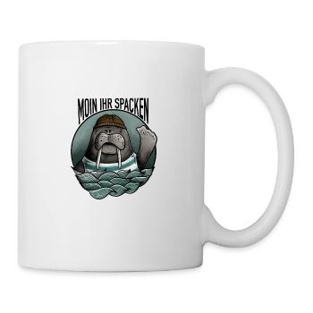 Moin ihr Spacken Walross Robbe Norddeutsch - Tasse - Weiß - Rechts