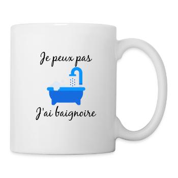 t shirt pour les amateurs de baignoire ! Humour - Mug blanc - blanc - Droite