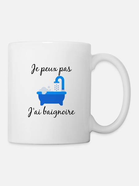 t shirt pour les amateurs de baignoire ! Humour - Mug blanc - blanc