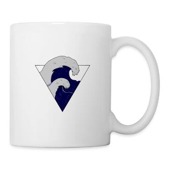 Vage Ozeanwellen-Illustration - Tasse - Weiß - Rechts