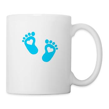 Bébé doux bébé coeur parents Enceinte pieds bébé - Mug blanc - blanc - Droite