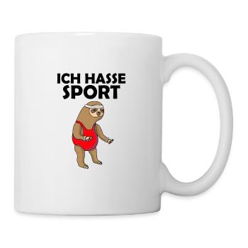 Ich hasse Sport Faultier - Tasse - Weiß - Rechts