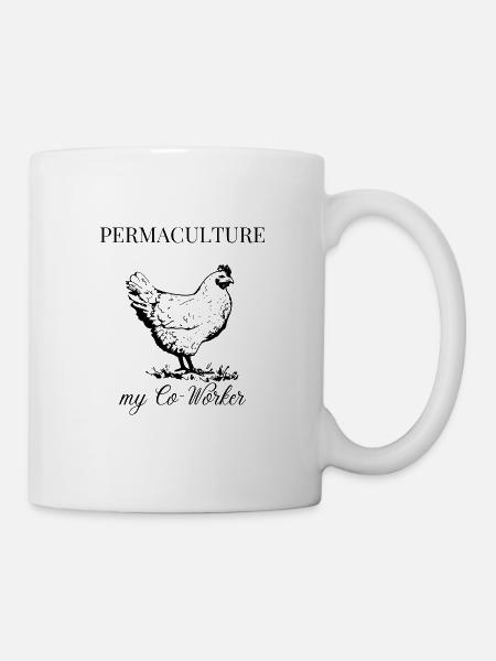 Permaculture co-worker poule - Mug blanc - blanc