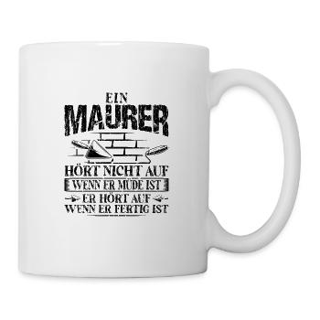 Maurer Motiv mit Maurerkelle für Handwerker - Tasse - Weiß - Rechts