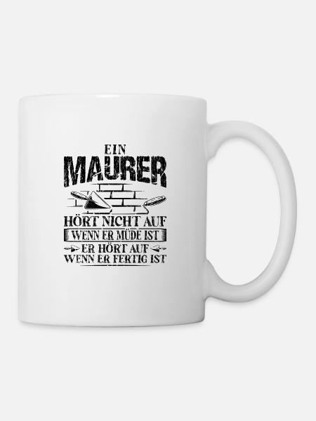 Maurer Motiv mit Maurerkelle für Handwerker - Tasse - Weiß