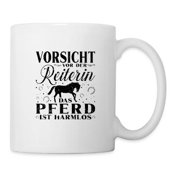 Reiten Pferde Design für Damen Reiterin - Tasse - Weiß - Rechts