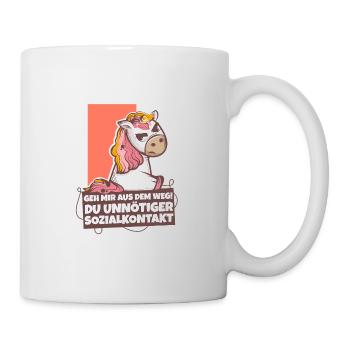 Anime Slap - Hau Ab Unnötiger Sozialkontakt - Tasse - Weiß - Rechts