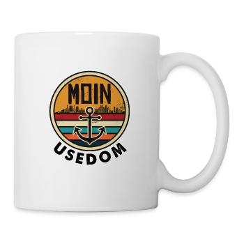 MOIN Usedom Ostsee - Leuchtturm Anker - Tasse - Weiß - Rechts