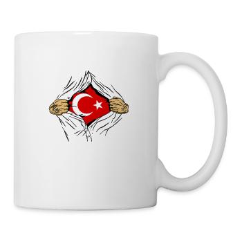 Drapeau de Turquie Utilisé Look Drapeau Turc Vintage - Mug blanc - blanc - Droite