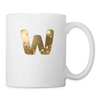 Monogramme personnalisable avec paillettes dorées - Mug blanc - blanc - Droite