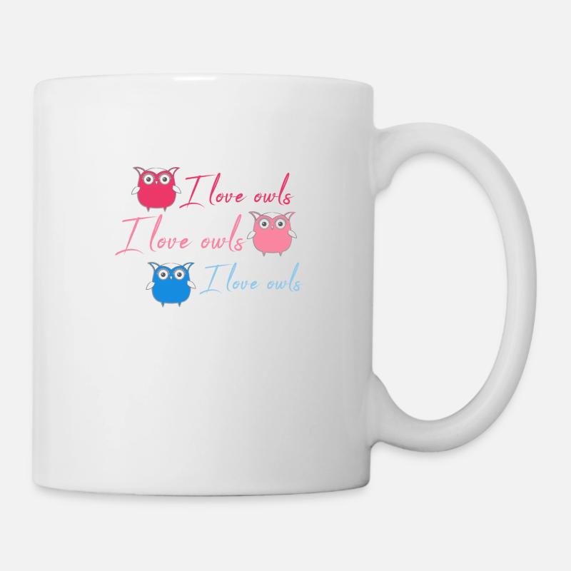 Gufi, Comico, nerd, menta, geek, trio, amore - Tazza - bianco