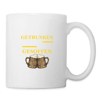 Jetzt wird gesoffen Biertrinker Bierliebhaber - Tasse - Weiß - Rechts