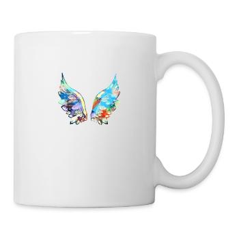 angelwings,flügel,aquarell,bunt,engelsflügel - Tasse - Weiß - Rechts