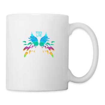 ailes colorées, ailes d’ange, ailes d’ange, amour libre - Mug blanc - blanc - Droite