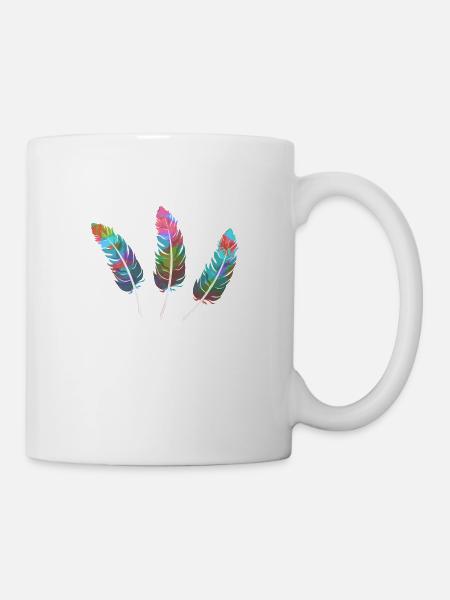 federn,bunt,feder,graffiti - Tasse - Weiß