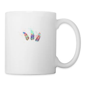 federn,bunt,feder,graffiti - Tasse - Weiß - Rechts