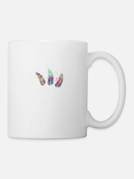 federn,bunt,feder,graffiti - Tasse - Weiß