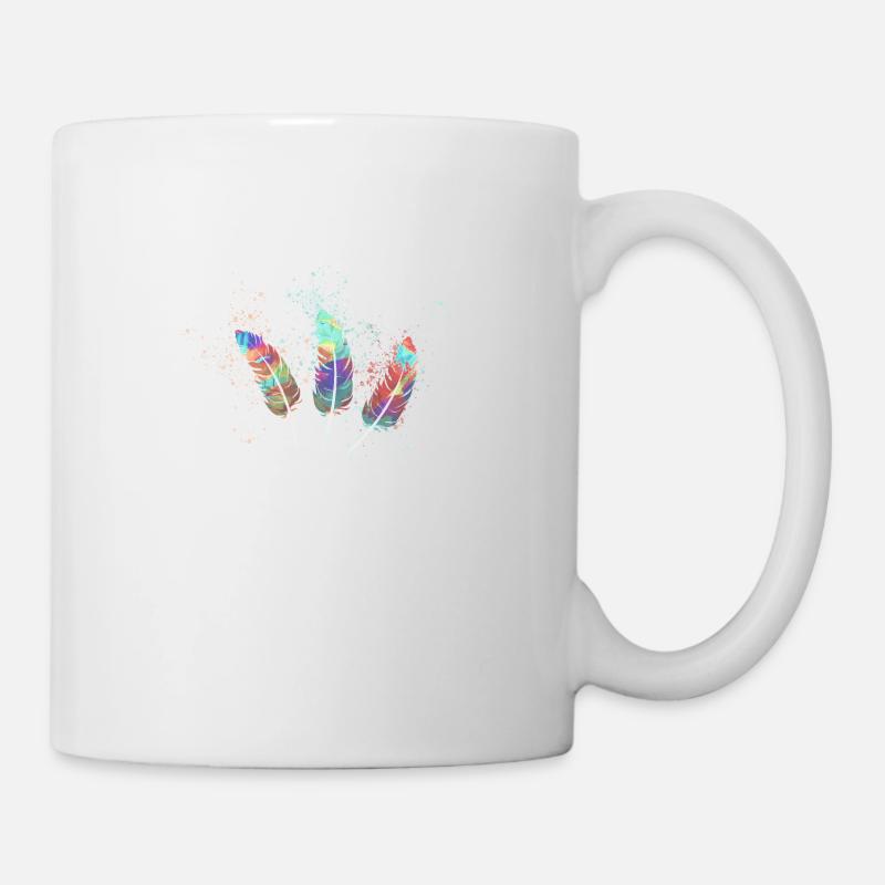 federn,bunt,feder,graffiti - Tasse - Weiß