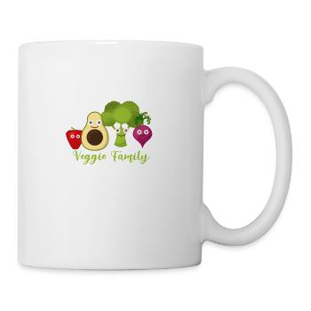 veggie family,veggie,gemüse,avocado,brokoli - Tasse - Weiß - Rechts