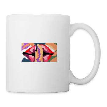 Mouth Red Lips Silence Prompt Pixel Image - Mug - white - Right
