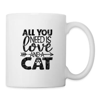 Tout ce dont vous avez besoin, c’est d’amour et d’un chat - Dictons de chat - Mug blanc - blanc - Droite