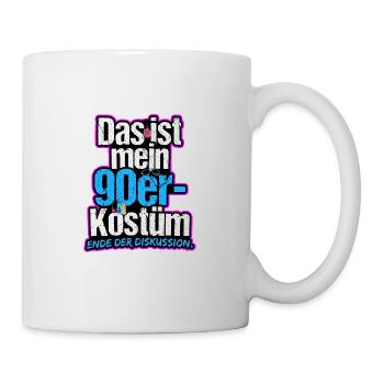 Mein Neunziger Kostüm 90er 80er 70er Party Retro - Tasse - Weiß - Rechts