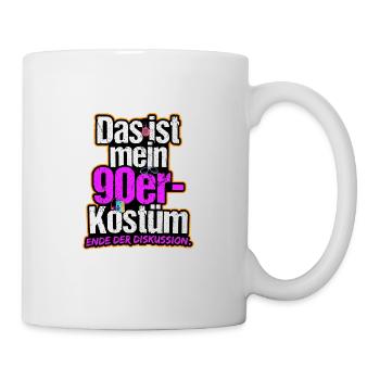 Mein Neunziger Kostüm 90er 80er 70er Party Retro - Tasse - Weiß - Rechts