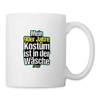 Kostüm in der Wäsche Retro Neunziger 90er 80er - Tasse - Weiß - Rechts
