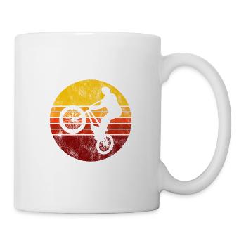 BMX Rad Fahrrad Retro Geschenk Bicycle Motocross - Tasse - Weiß - Rechts