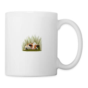 Müde Spruch Kuh Kühe Schlafanzug Morgenmuffel - Tasse - Weiß - Rechts