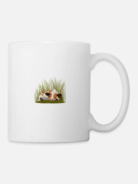 Müde Spruch Kuh Kühe Schlafanzug Morgenmuffel - Tasse - Weiß