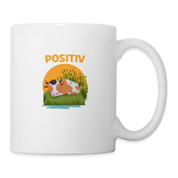 Positiv Müde Schlafshirt Kuh Kühe Schlafanzug - Tasse - Weiß - Rechts