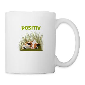 Positiv Müde Schlafshirt Kuh Kühe Schlafanzug - Tasse - Weiß - Rechts