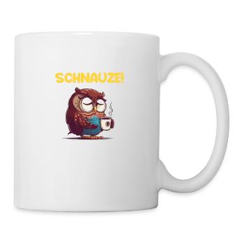 Schnauze! Ich hatte Nachtschicht Kaffee Eule - Tasse - Weiß - Rechts